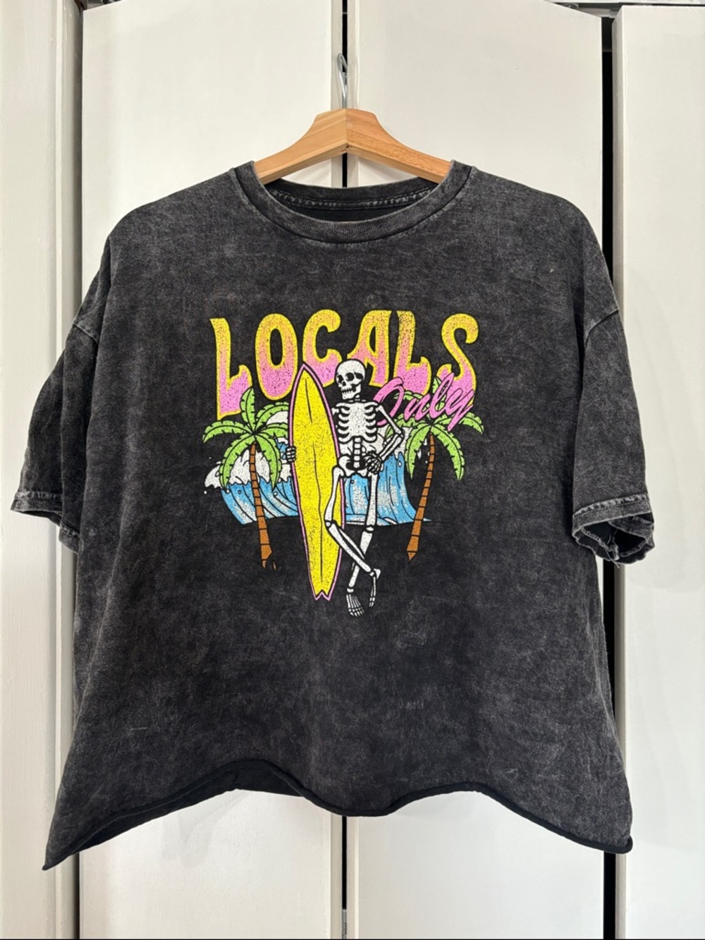 Isaac morris Locals Only Skeleton Surf Graphic Tee